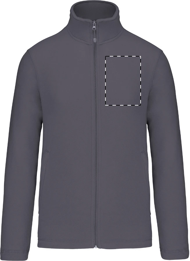 KA9102 celozapínacia fleecová bunda - Kariban – light grey – tlačová plocha – Pravá hruď
