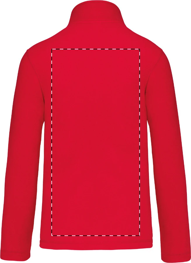 KA9102 celozapínacia fleecová bunda - Kariban – red – tlačová plocha – Zadná strana