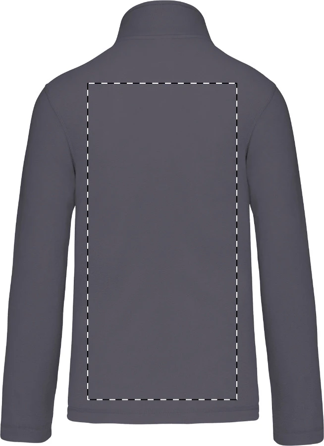 KA9102 celozapínacia fleecová bunda - Kariban – light grey – tlačová plocha – Zadná strana