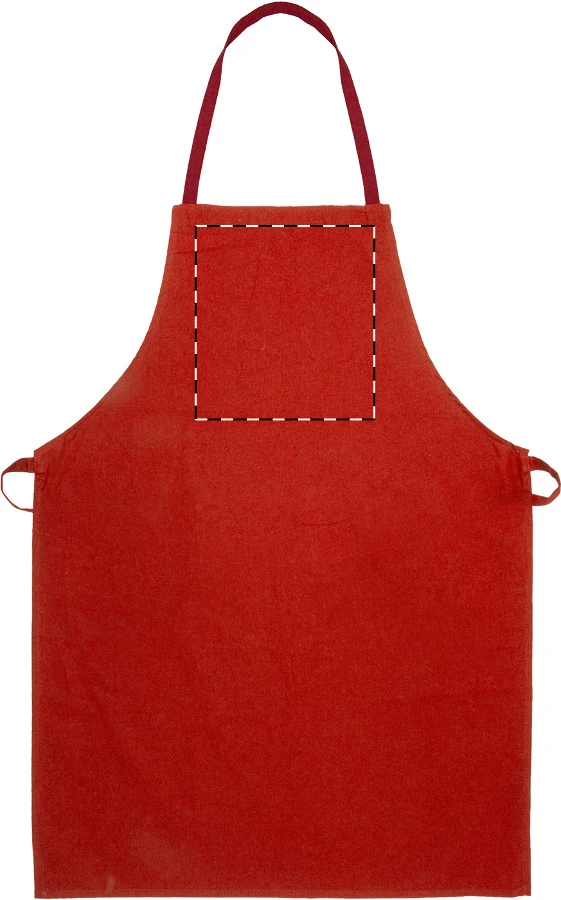 Commis bavlnená zástera – red – tlačová plocha – Predná strana - vrchná časť