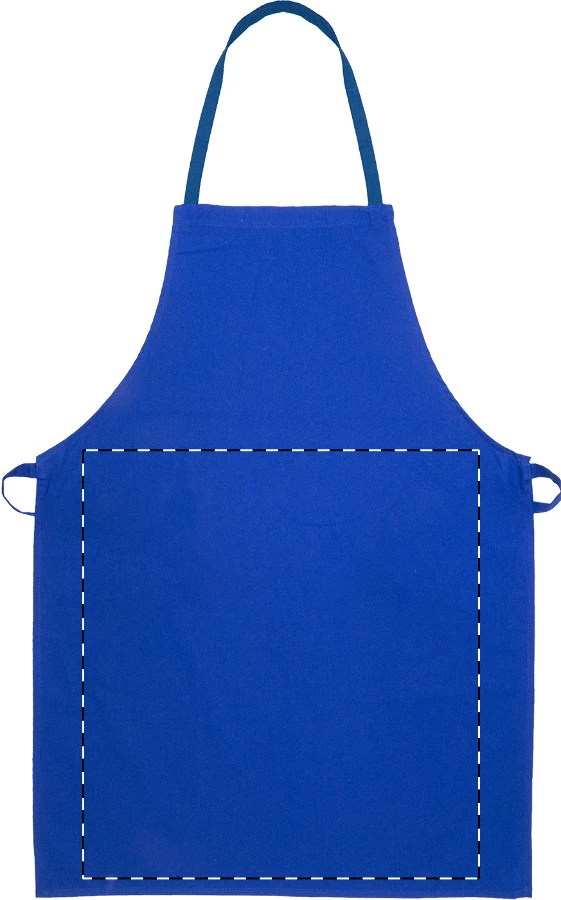 Commis bavlnená zástera – blue – tlačová plocha – Predná strana - spodná časť