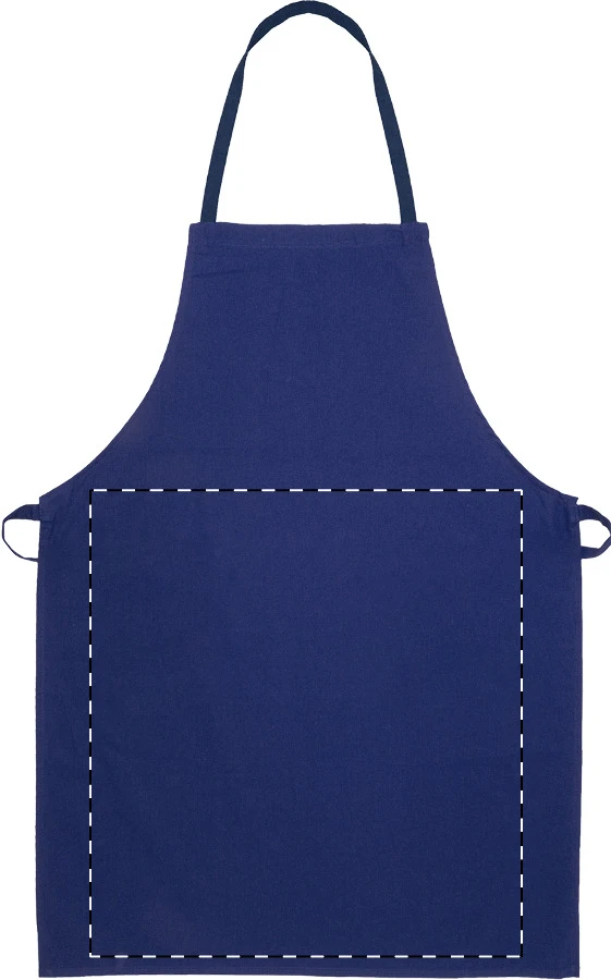 Commis bavlnená zástera – dark blue – tlačová plocha – Predná strana - spodná časť