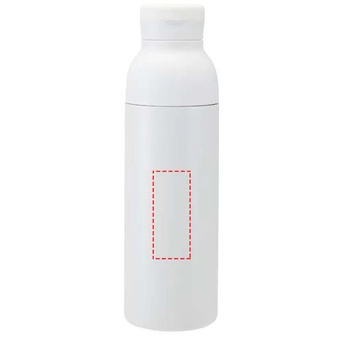 650 ml recyklovaná dvojstenná nerezová fľaša na vodu RCS Illuminate so sadou 3 viečok – bílá – tlačová plocha – Predná strana