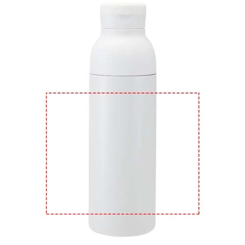 650 ml recyklovaná dvojstenná nerezová fľaša na vodu RCS Illuminate so sadou 3 viečok – bílá – tlačová plocha – Po obvode