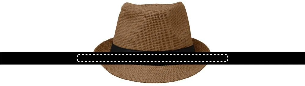 Papierový slamenný klobúk BOOWIE – hnedá – tlačová plocha – BAND