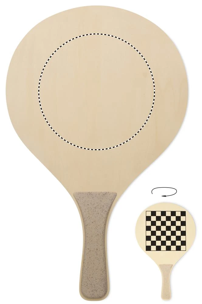 Sada rakiet na pláž IWON – barva dřeva – tlačová plocha – RACKET 1