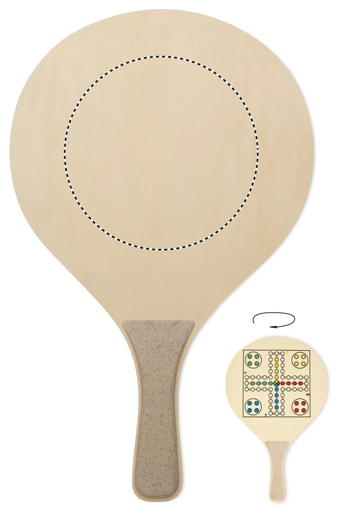 Sada rakiet na pláž IWON – barva dřeva – tlačová plocha – RACKET 2