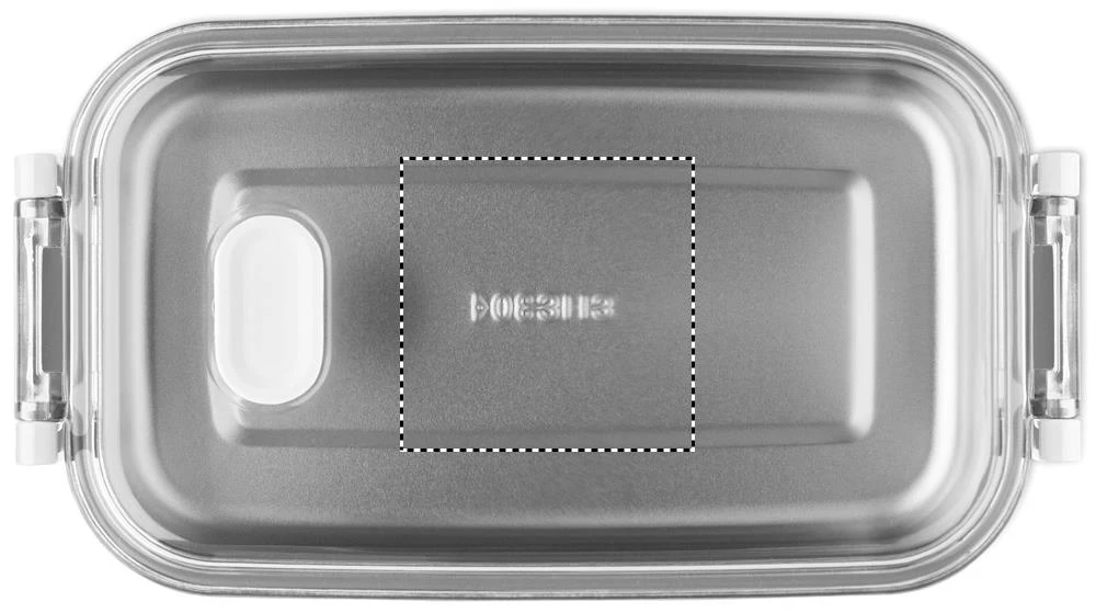 Obedový box HOAGIE – bílá – tlačová plocha – Veko