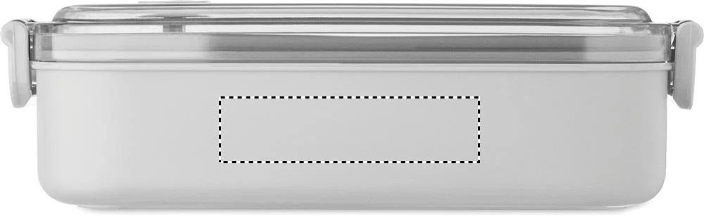 Obedový box HOAGIE – šedá – tlačová plocha – Bok 1