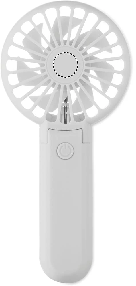 Prenosný skladací ventilátor IBERA – bílá – tlačová plocha – FAN FRONT