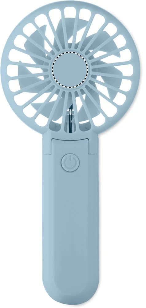 Prenosný skladací ventilátor IBERA – dětská modrá – tlačová plocha – FAN FRONT DL