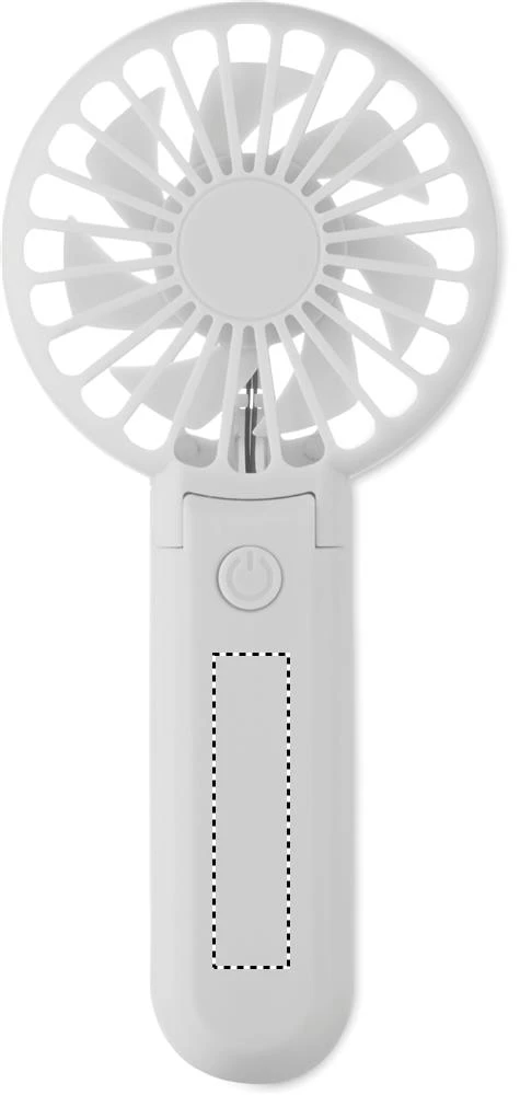 Prenosný skladací ventilátor IBERA – bílá – tlačová plocha – HANDLE