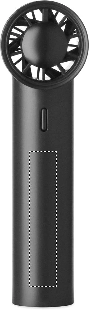 Mini vysokorýchlostný ručný ventilátor GLACI – černá – tlačová plocha – Bok 1