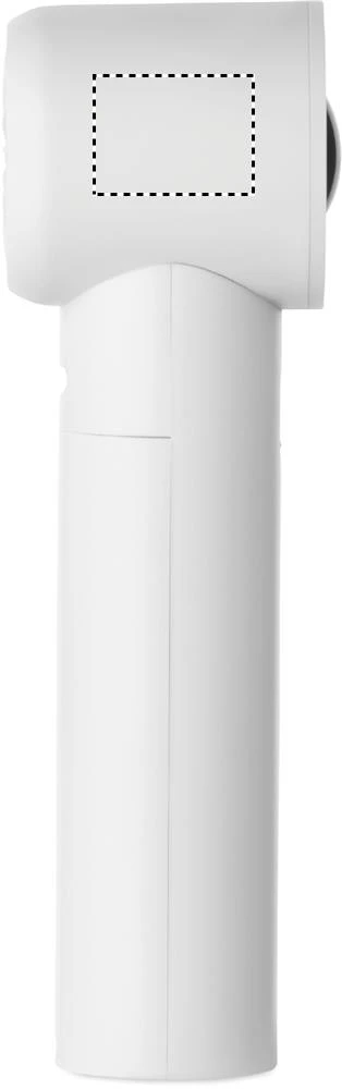 Mini vysokorýchlostný ručný ventilátor GLACI – bílá – tlačová plocha – Bok 3