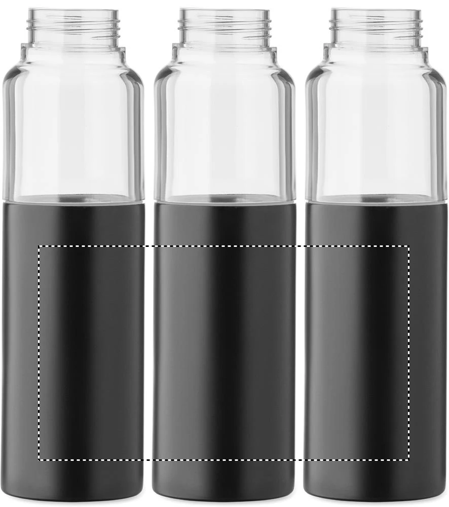 Fľaša 2 v 1, 610 ml DUALUSE – černá – tlačová plocha – ROUNDSCREEN LOWER