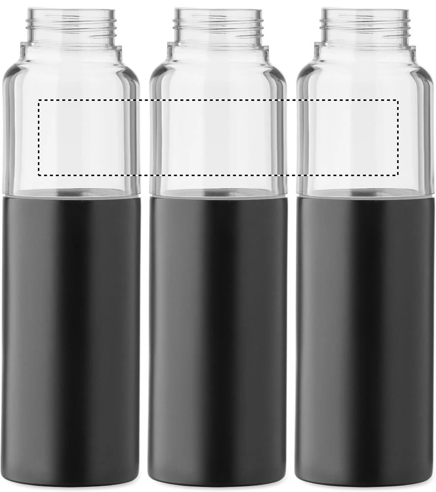 Fľaša 2 v 1, 610 ml DUALUSE – černá – tlačová plocha – ROUNDSCREEN UPPER
