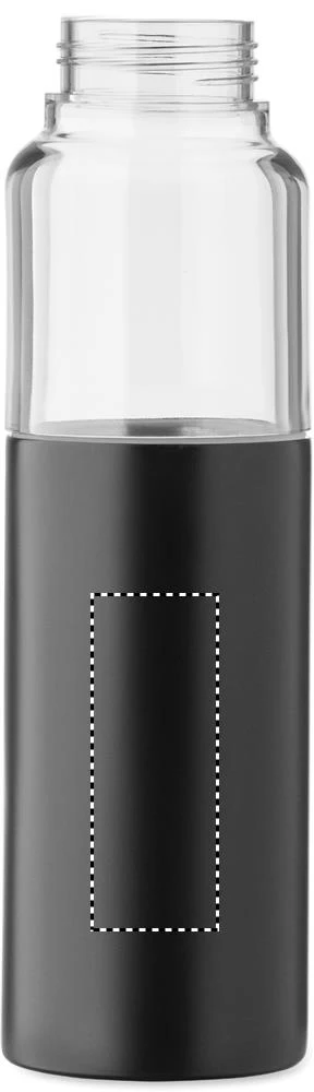 Fľaša 2 v 1, 610 ml DUALUSE – černá – tlačová plocha – Predná strana dole