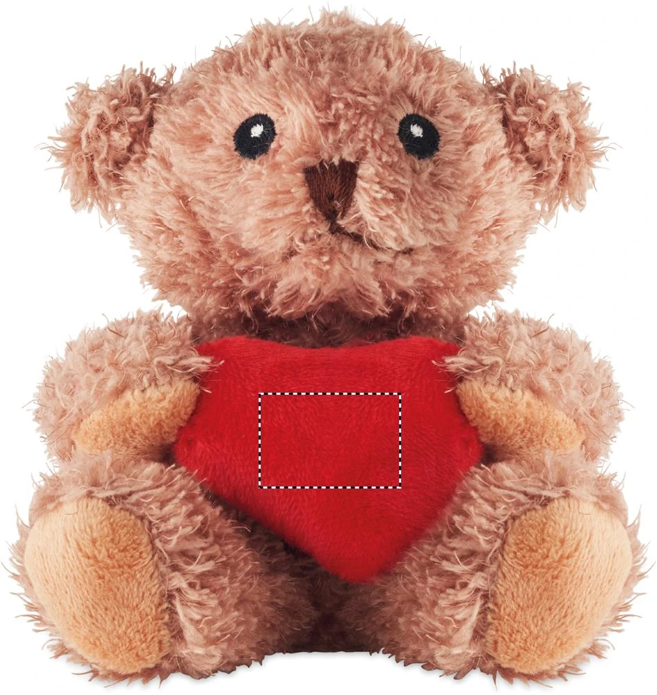 Plyšový medvedík so srdcom CUDDLE – červená – tlačová plocha – HEART