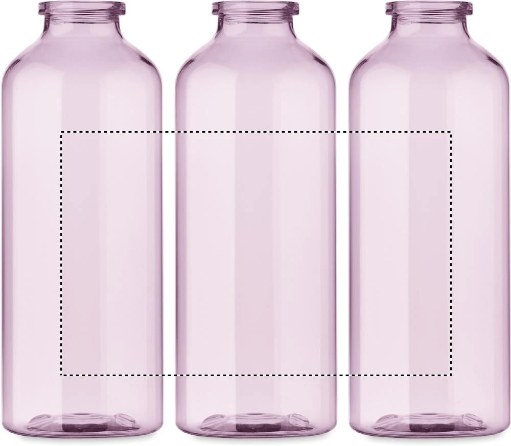 RPET fľaša MOSS 500 ml RE500 – transparentní fialová – tlačová plocha – Dookola (rotačná sieťotlač)