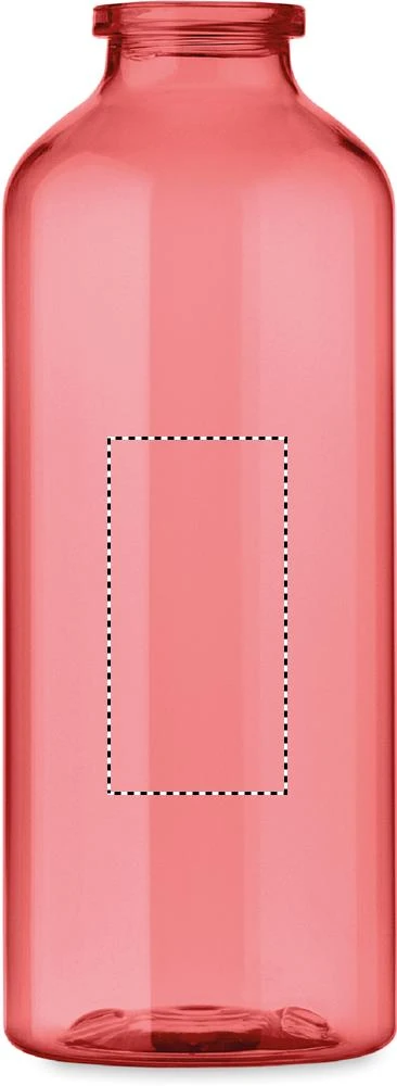 RPET fľaša MOSS 500 ml RE500 – transparentní červená – tlačová plocha – Predná strana