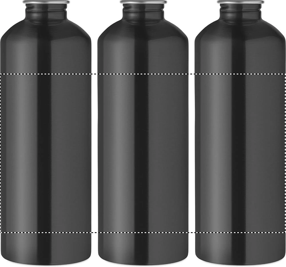 Jednostenná fľaša RE-ONE MOSS, 1000 ml – černá – tlačová plocha – 360 LASER