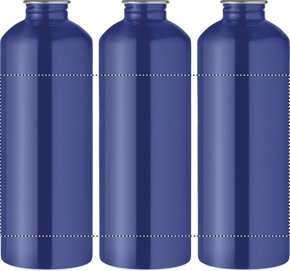 Jednostenná fľaša RE-ONE MOSS, 1000 ml – modrá – tlačová plocha – 360 LASER