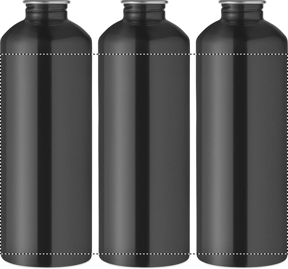 Jednostenná fľaša RE-ONE MOSS, 1000 ml – černá – tlačová plocha – Dookola 360° – digitálna tlač