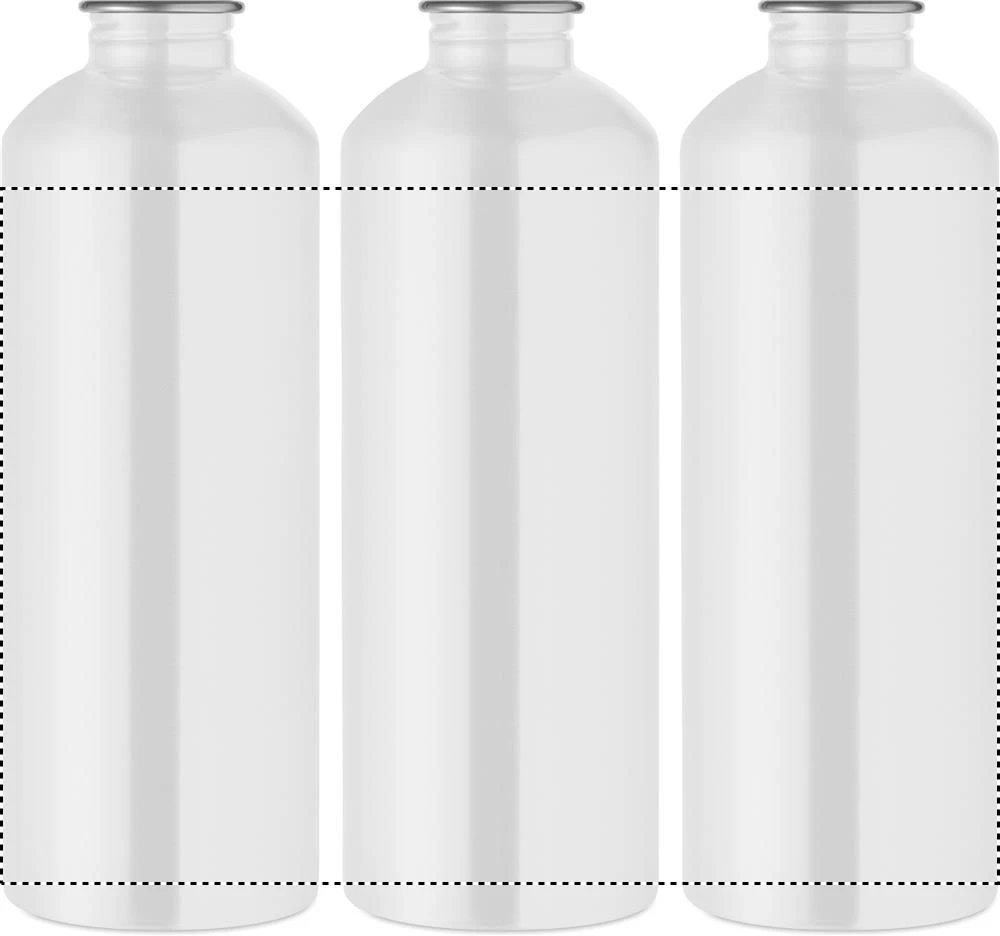 Jednostenná fľaša RE-ONE MOSS, 1000 ml – bílá – tlačová plocha – Dookola 360° – digitálna tlač