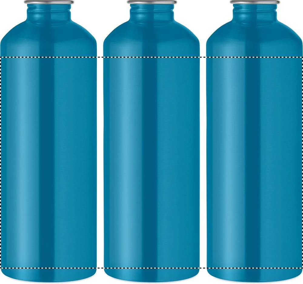 Jednostenná fľaša RE-ONE MOSS, 1000 ml – tyrkysová – tlačová plocha – Dookola 360° – digitálna tlač