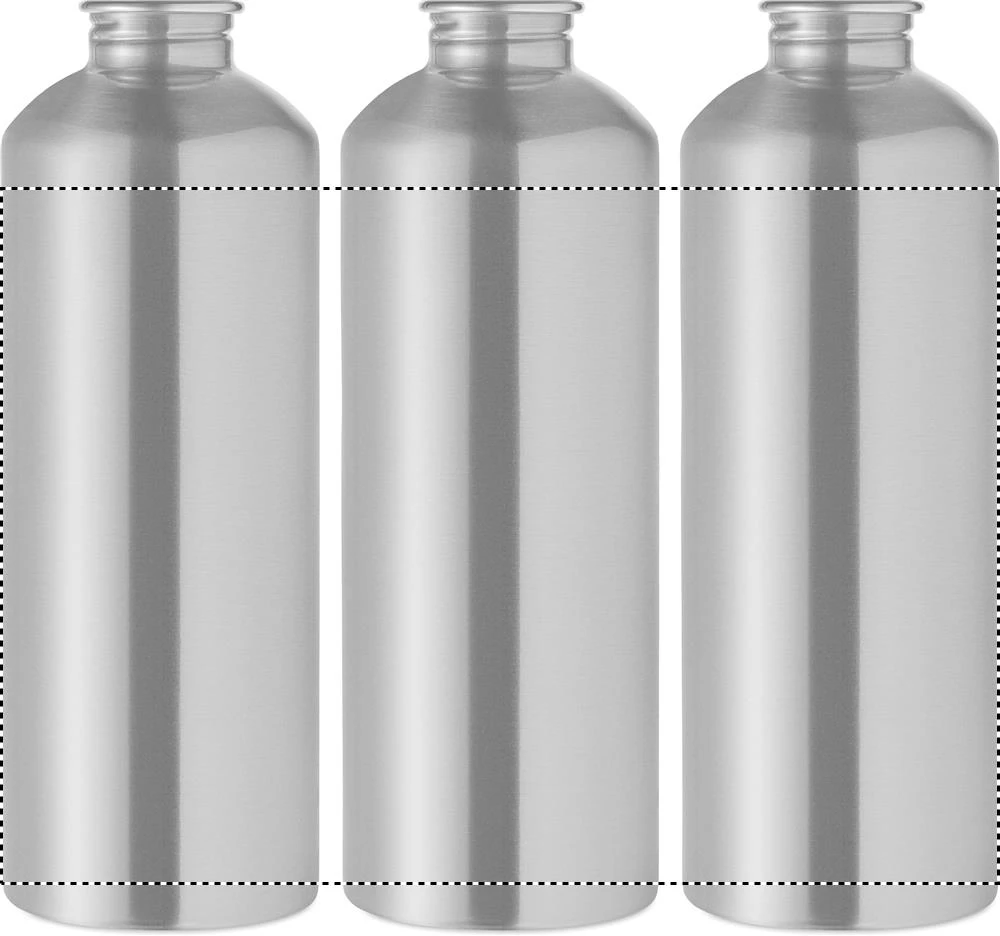 Jednostenná fľaša RE-ONE MOSS, 1000 ml – matná stříbrná – tlačová plocha – Dookola 360° – digitálna tlač