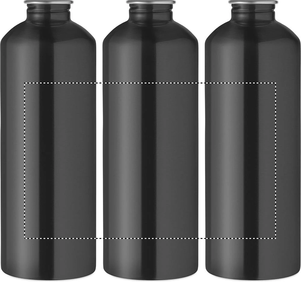 Jednostenná fľaša RE-ONE MOSS, 1000 ml – černá – tlačová plocha – Dookola (rotačná sieťotlač)