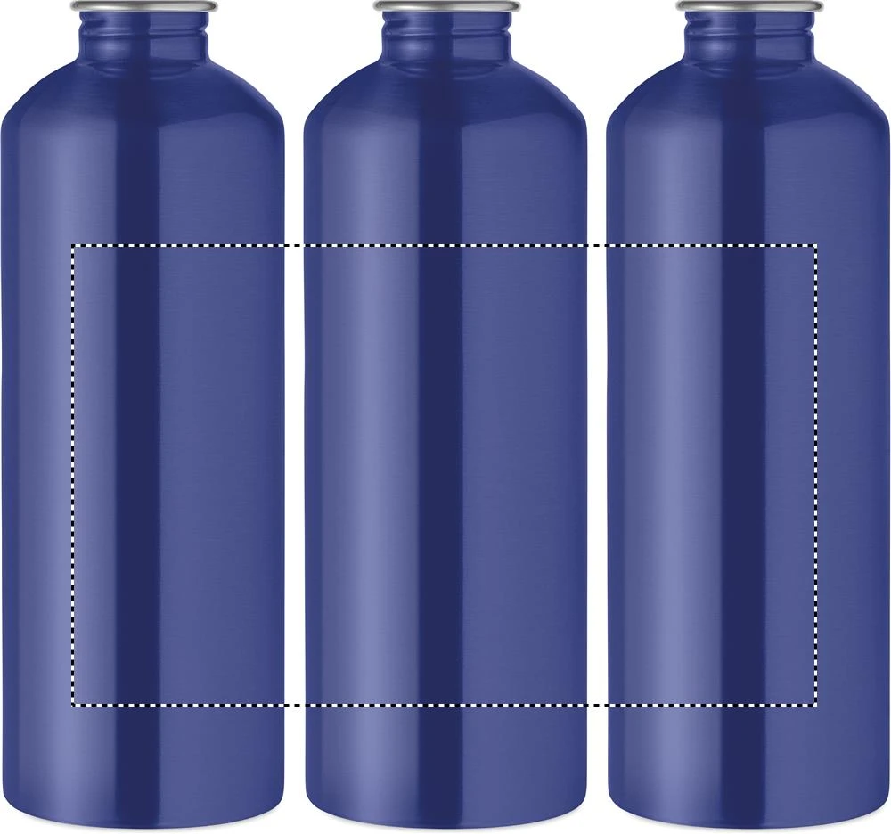 Jednostenná fľaša RE-ONE MOSS, 1000 ml – modrá – tlačová plocha – Dookola (rotačná sieťotlač)
