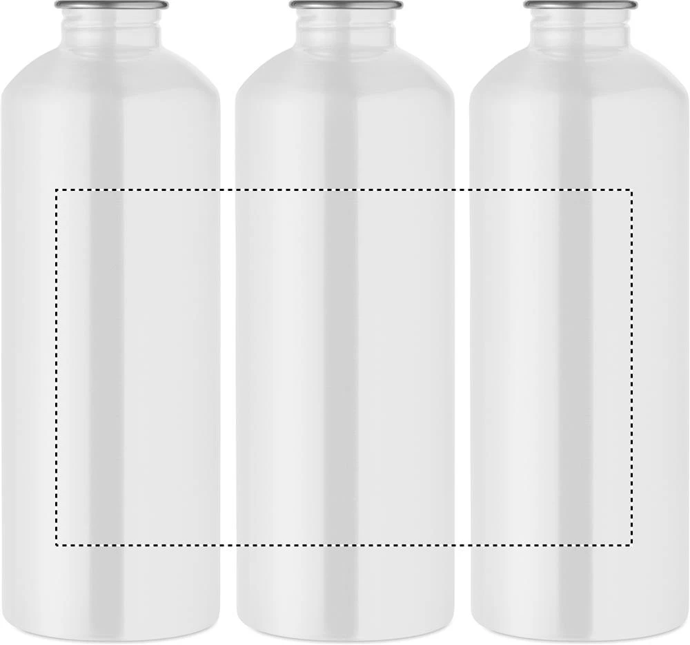 Jednostenná fľaša RE-ONE MOSS, 1000 ml – bílá – tlačová plocha – Dookola (rotačná sieťotlač)