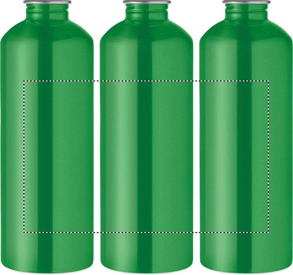 Jednostenná fľaša RE-ONE MOSS, 1000 ml – zelená – tlačová plocha – Dookola (rotačná sieťotlač)