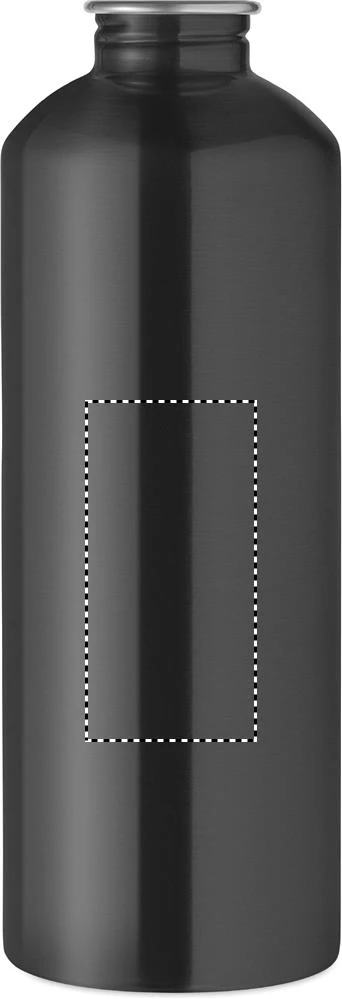 Jednostenná fľaša RE-ONE MOSS, 1000 ml – černá – tlačová plocha – Predná strana