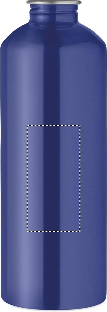 Jednostenná fľaša RE-ONE MOSS, 1000 ml – modrá – tlačová plocha – Predná strana