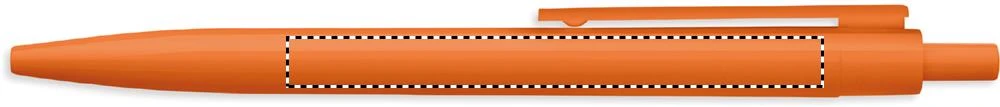 Guľôčkové pero z recyklovaného ABS AMPLA – oranžová – tlačová plocha – Telo pera (pre pravákov)