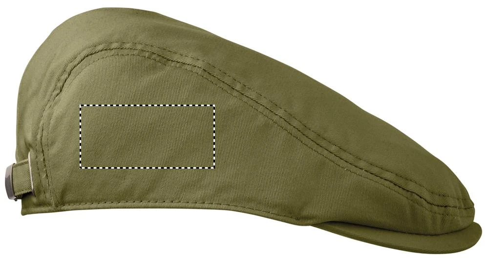 Bavlnená šiltovka Newsboy FLAT PEAK – armádní zelená – tlačová plocha – Pravý bok