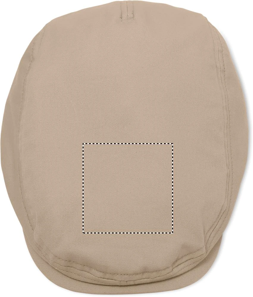 Bavlnená šiltovka Newsboy FLAT PEAK – béžová – tlačová plocha – Vrch