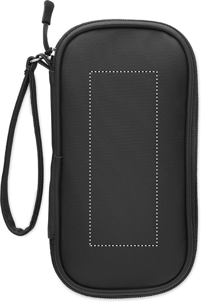 Organizér ALLTHERE z 600D RPET – černá – tlačová plocha – Bok 1