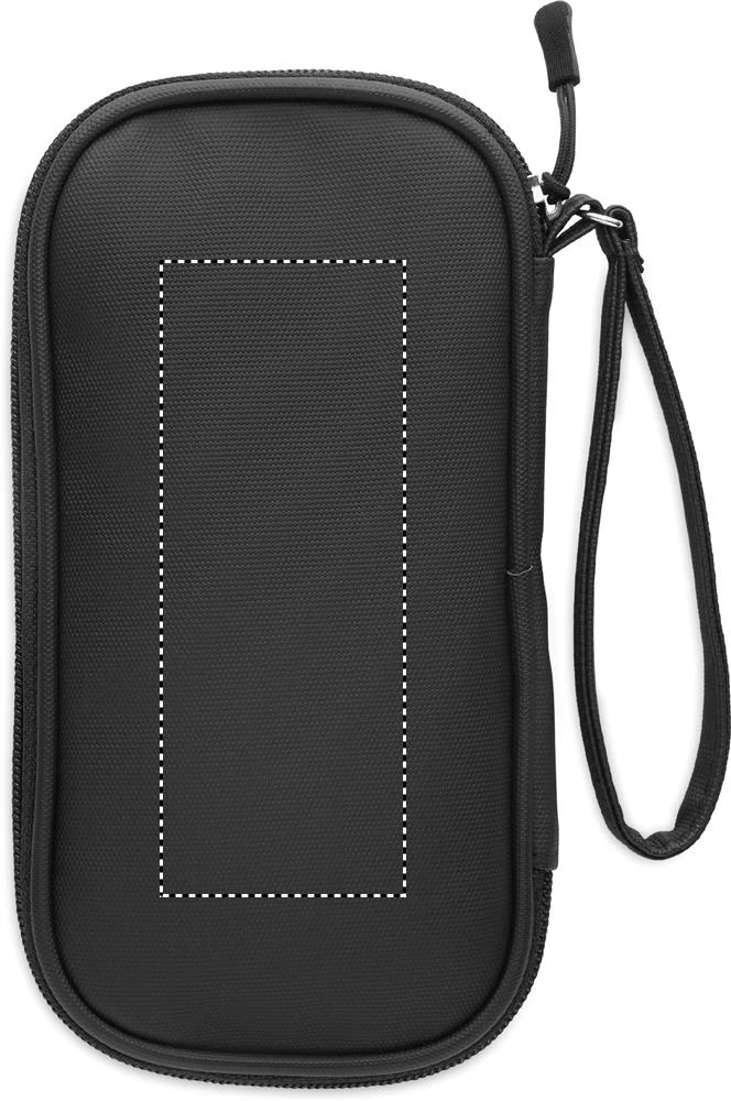Organizér ALLTHERE z 600D RPET – černá – tlačová plocha – Bok 2