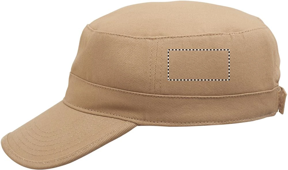 Bavlnená vojenská šiltovka FIELD – khaki – tlačová plocha – Ľavý bok
