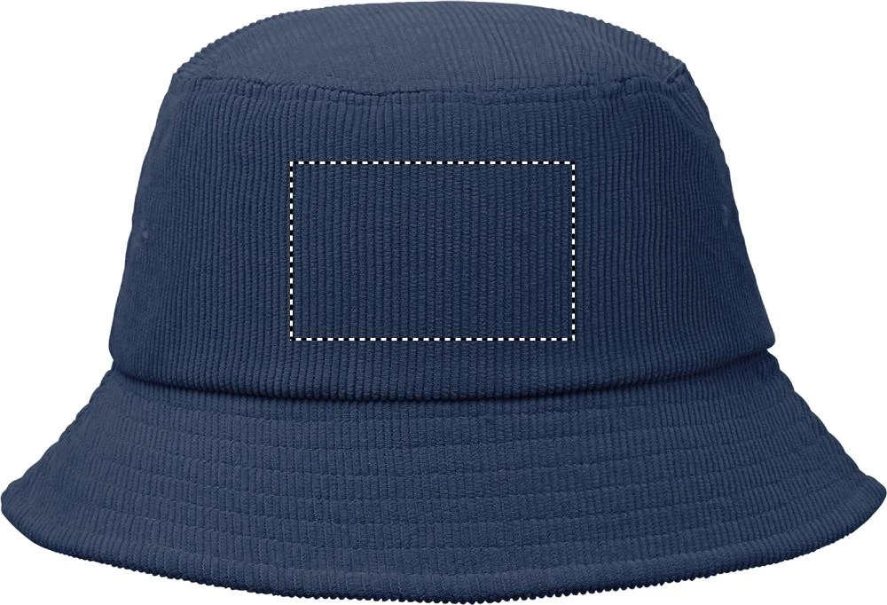Menčestrový klobúk SCOOP – modrá – tlačová plocha – BACK EMBROIDERY