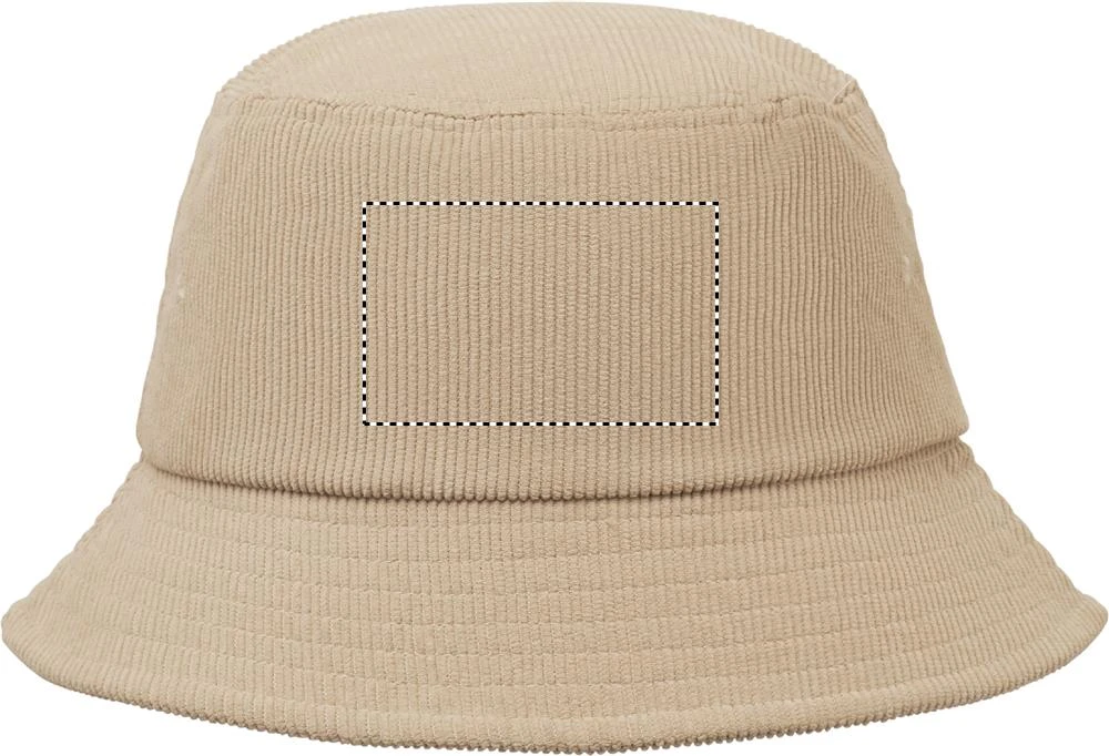 Menčestrový klobúk SCOOP – béžová – tlačová plocha – BACK EMBROIDERY