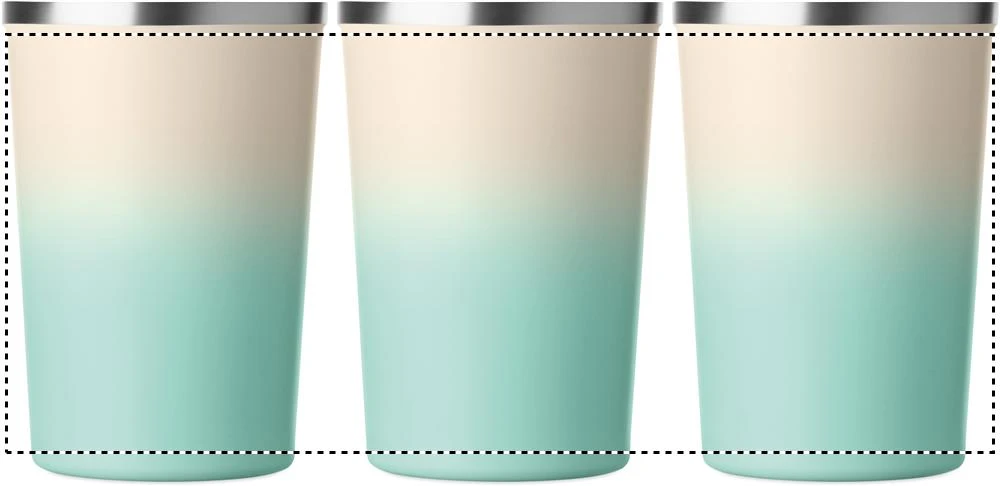 Termohrnček BRACE GRADIENT, 350 ml – mátově zelená – tlačová plocha – Dookola 360° – digitálna tlač