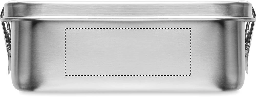 Desiatový box 750 ml GOBUDDY – matná stříbrná – tlačová plocha – Bok 2