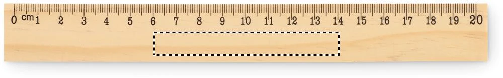 Drevené pravítko 20 cm RULER20 – barva dřeva – tlačová plocha – CM SIDE PAD