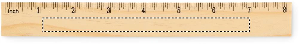Drevené pravítko 20 cm RULER20 – barva dřeva – tlačová plocha – INCH SIDE
