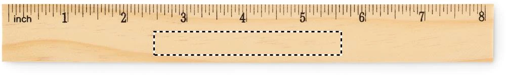 Drevené pravítko 20 cm RULER20 – barva dřeva – tlačová plocha – INCH SIDE PAD
