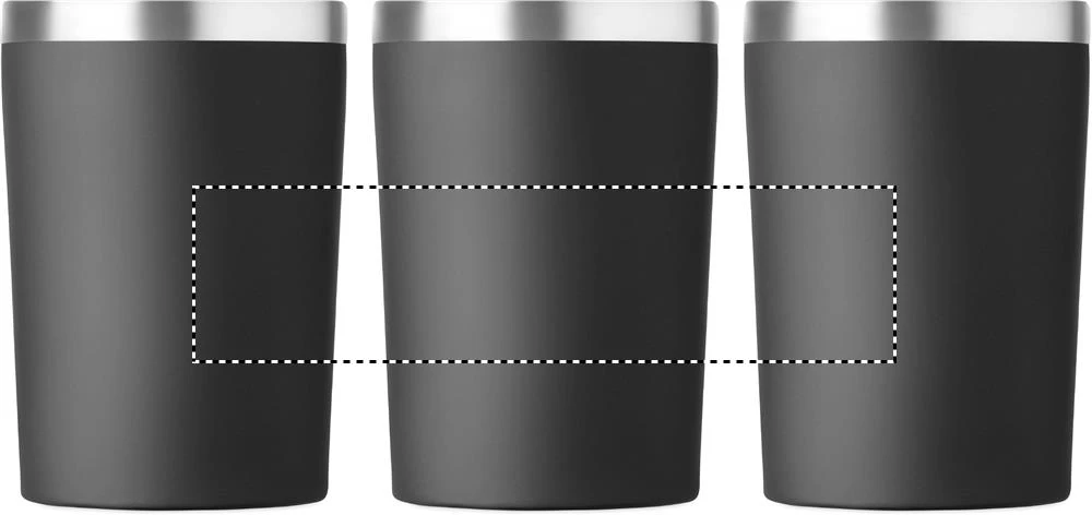 Termohrnček COZYCUP, 350 ml – černá – tlačová plocha – Dookola (rotačná sieťotlač)